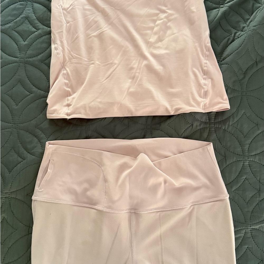 Lululemon Align Leggings and Top Soft Pink